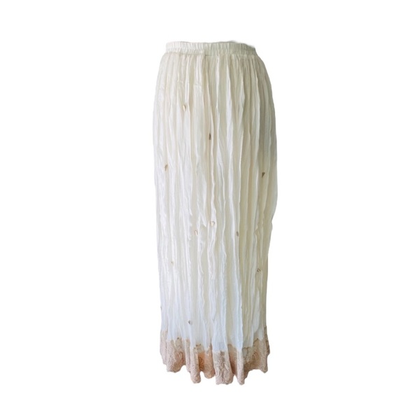Badgley Mischka Dresses & Skirts - BADGLEY MISCHKA AMERICAN GLAMOUR Maxi Ivory Peasant Summer Skirt Size M